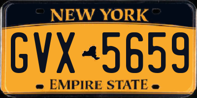 NY license plate GVX5659