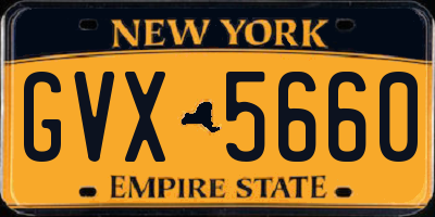 NY license plate GVX5660