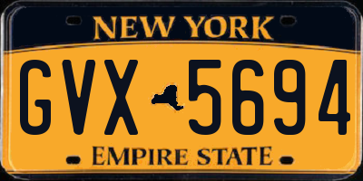NY license plate GVX5694