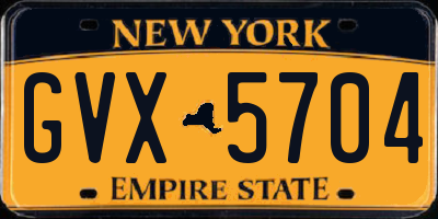 NY license plate GVX5704