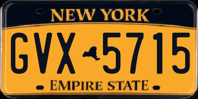 NY license plate GVX5715