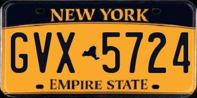 NY license plate GVX5724