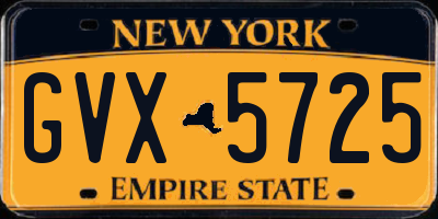 NY license plate GVX5725