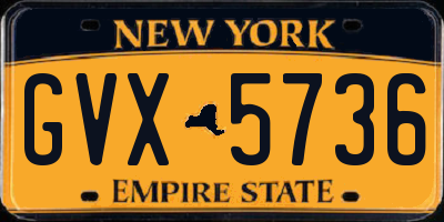 NY license plate GVX5736