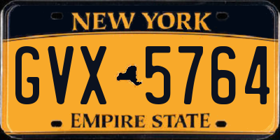 NY license plate GVX5764