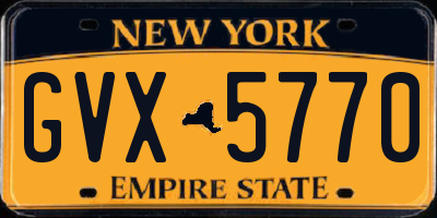 NY license plate GVX5770