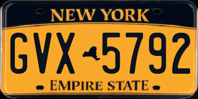 NY license plate GVX5792