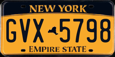 NY license plate GVX5798