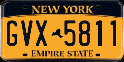 NY license plate GVX5811