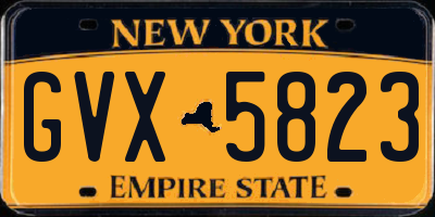 NY license plate GVX5823