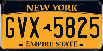 NY license plate GVX5825