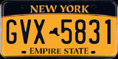 NY license plate GVX5831