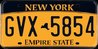 NY license plate GVX5854