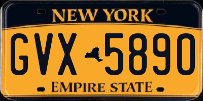NY license plate GVX5890