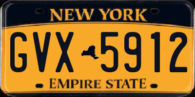 NY license plate GVX5912