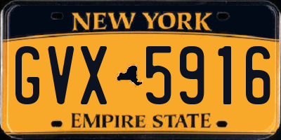 NY license plate GVX5916