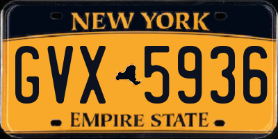 NY license plate GVX5936