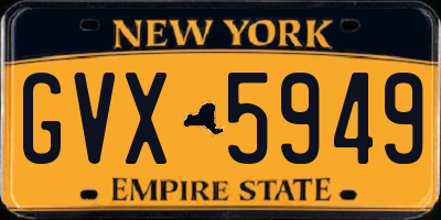 NY license plate GVX5949
