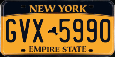 NY license plate GVX5990
