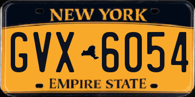 NY license plate GVX6054