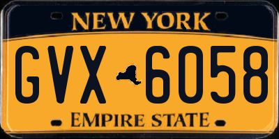 NY license plate GVX6058