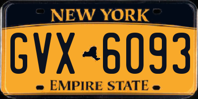 NY license plate GVX6093