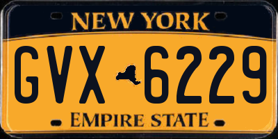 NY license plate GVX6229