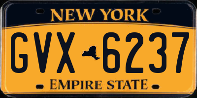 NY license plate GVX6237