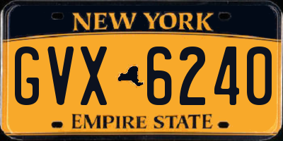 NY license plate GVX6240