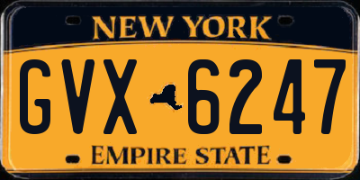 NY license plate GVX6247