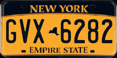 NY license plate GVX6282