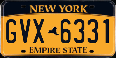 NY license plate GVX6331