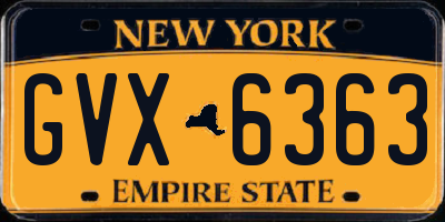 NY license plate GVX6363