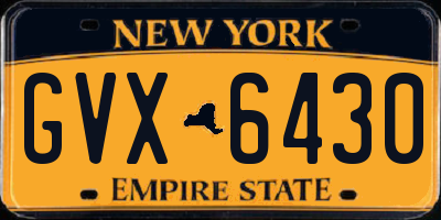 NY license plate GVX6430