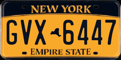 NY license plate GVX6447
