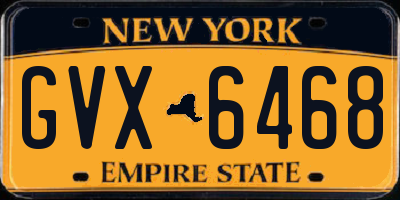 NY license plate GVX6468