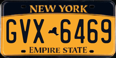 NY license plate GVX6469