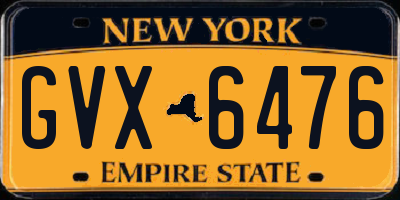 NY license plate GVX6476