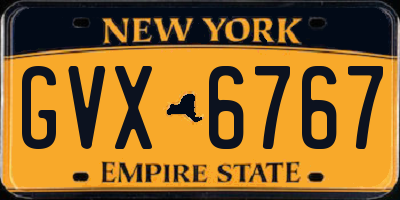 NY license plate GVX6767