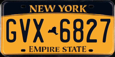 NY license plate GVX6827