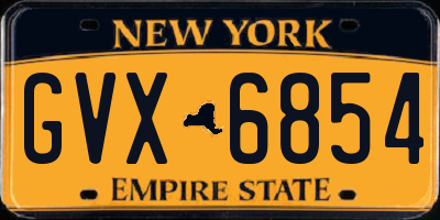 NY license plate GVX6854