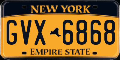 NY license plate GVX6868