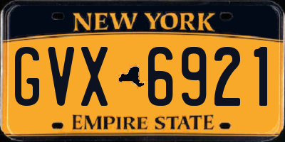 NY license plate GVX6921