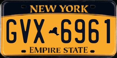 NY license plate GVX6961