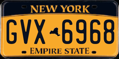 NY license plate GVX6968