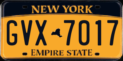 NY license plate GVX7017