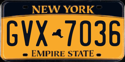 NY license plate GVX7036