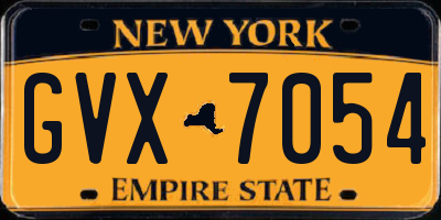 NY license plate GVX7054