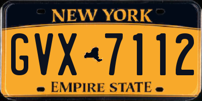 NY license plate GVX7112