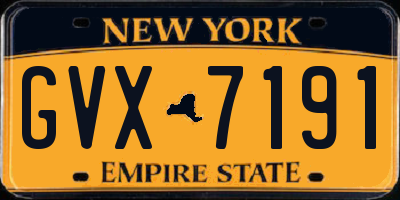 NY license plate GVX7191